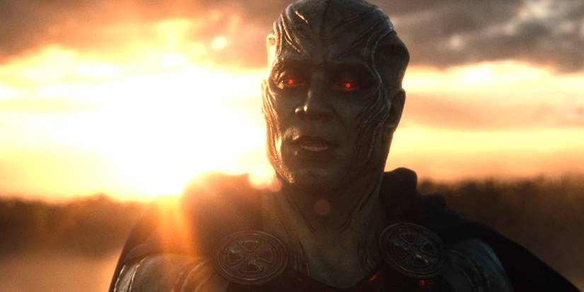 Martian Manhunter looking somber in the post-credits scene of Zack Snyder's Justice League