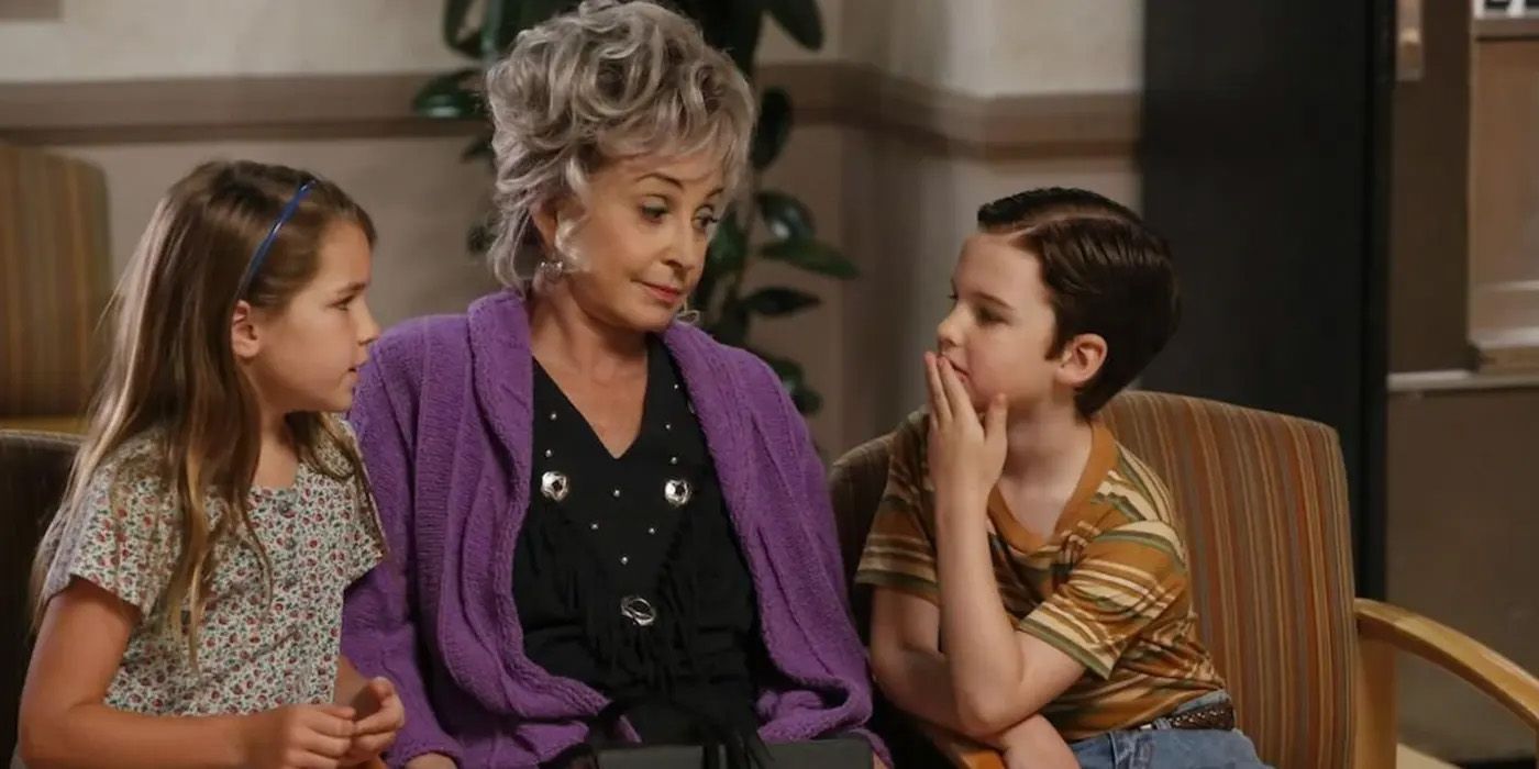 Meemaw talking to the Sheldon and Missy in a hospital on Young Sheldon