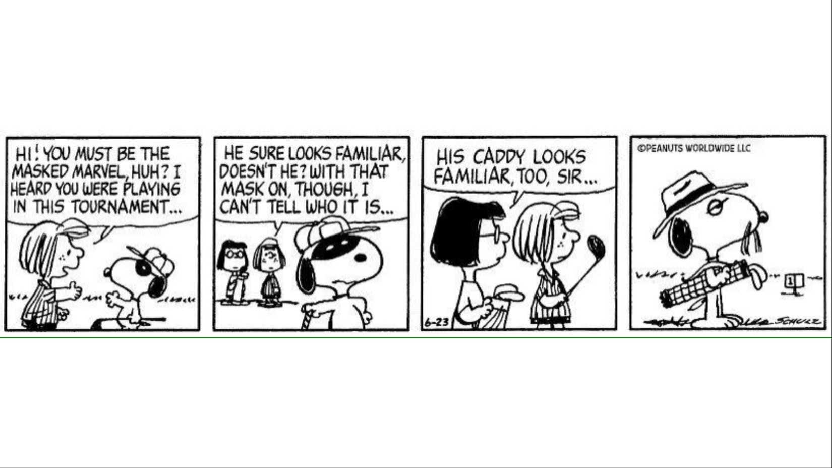 Snoopy as the Masked Marvel in The Peanuts.