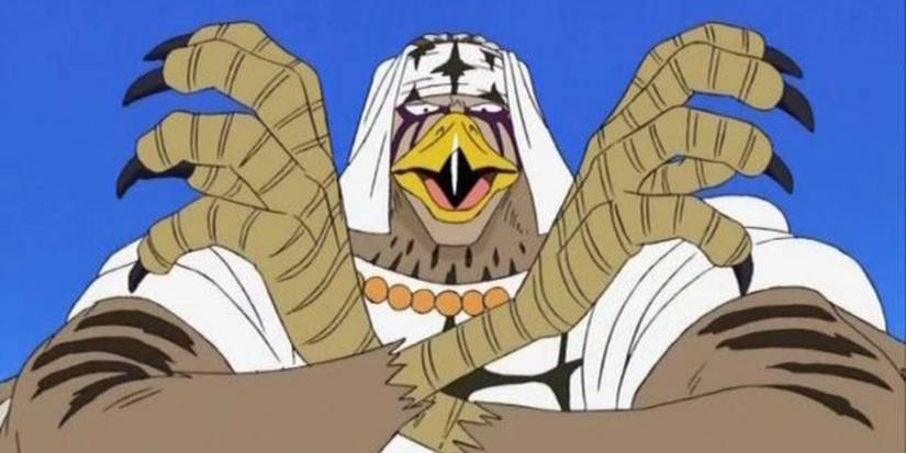 Le fruit du diable Toge-Toge no Mi permet à Pell de se transformer en faucon anthropomorphe pour éliminer ses ennemis dans One Piece.
