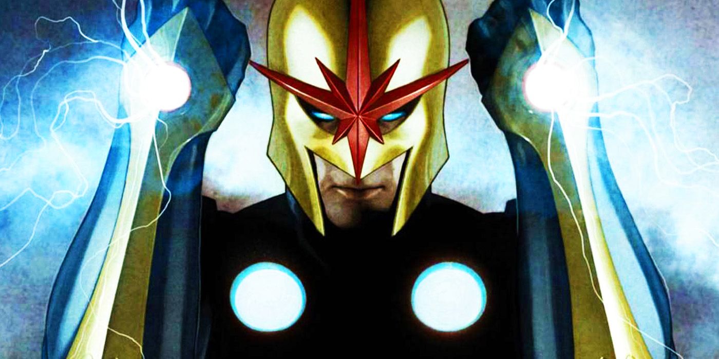 Richard Rider's Nova with glowing fists in Marvel Comics