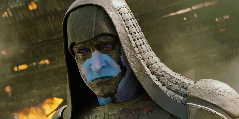 Ronan the Accuser watching Peter Quill dance in Guardians of the Galaxy