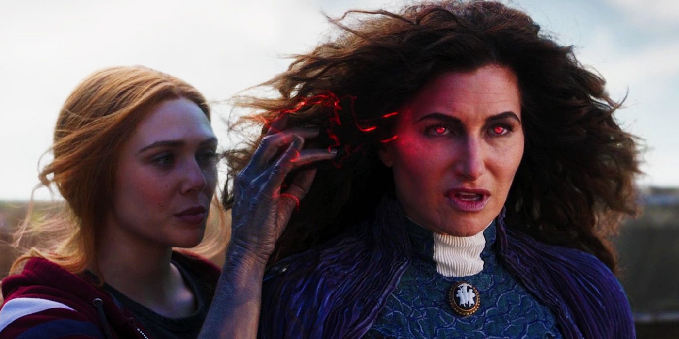 Scarlet Witch manipulating Agatha Harkness in WandaVision