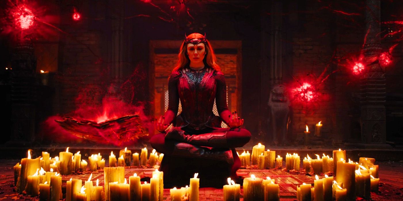 Scarlet Witch using the Darkhold to Dreamwalk in Doctor Strange in the Multiverse of Madness