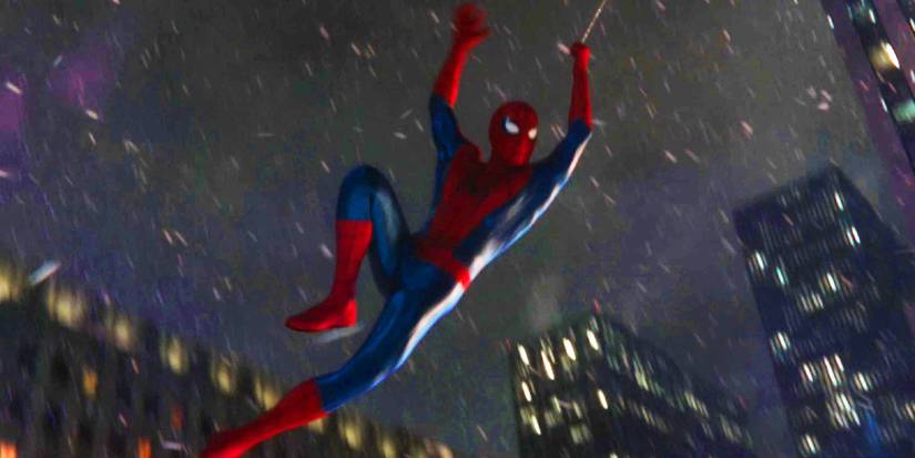 Spider-Man in his new costume at the end of No Way Home