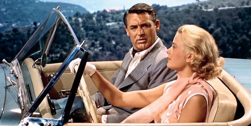 Cary Grant and Grace Kelly driving along the French Riviera in To Catch A Thief