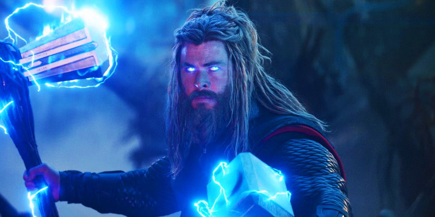 Thor com Stormbreaker e Mjolnir em Vingadores Ultimato