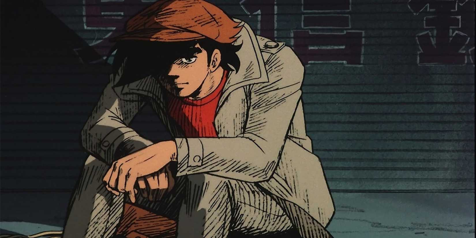 Ashita No Joe Joe Yabuki sitting in an alleyway.