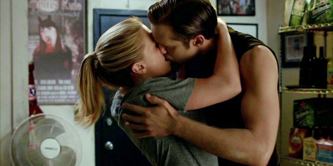 Eric and Sookie kissing in True Blood