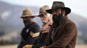 Tim McGraw, Sam Elliot and LaMonica Garrett stare into the distance in 1883