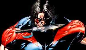 Warpath holding a knife in his mouth in Marvel Comics