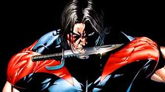 Warpath holding a knife in his mouth in Marvel Comics