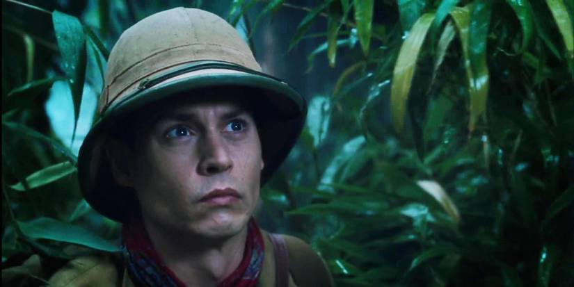 Johnny Depp as Willy Wonka in the jungle in Charlie and the Chocolate Factory