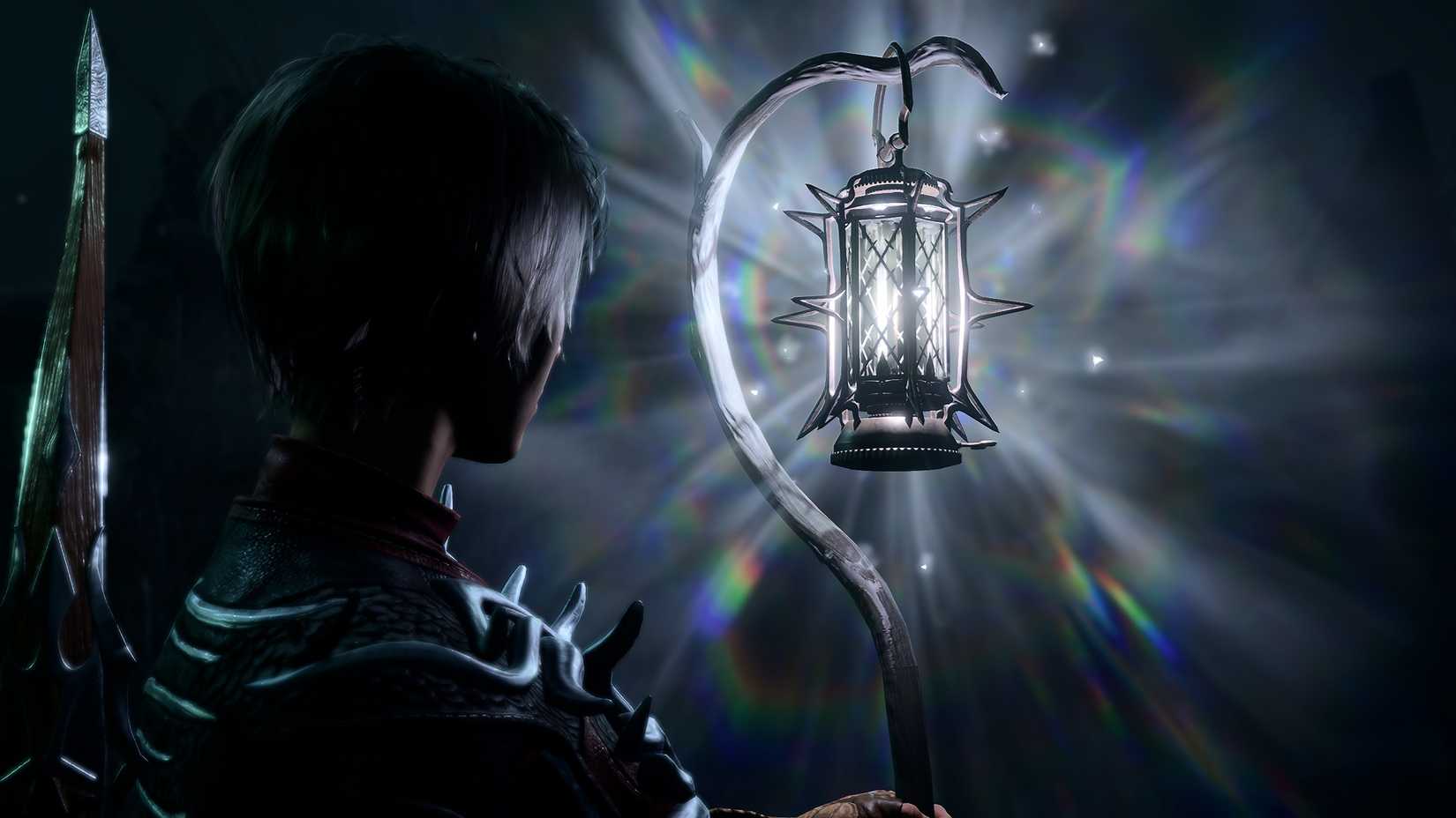 Baldur's Gate 3 Player Holding Glowing White Moonlantern In Shadow-Cursed Lands