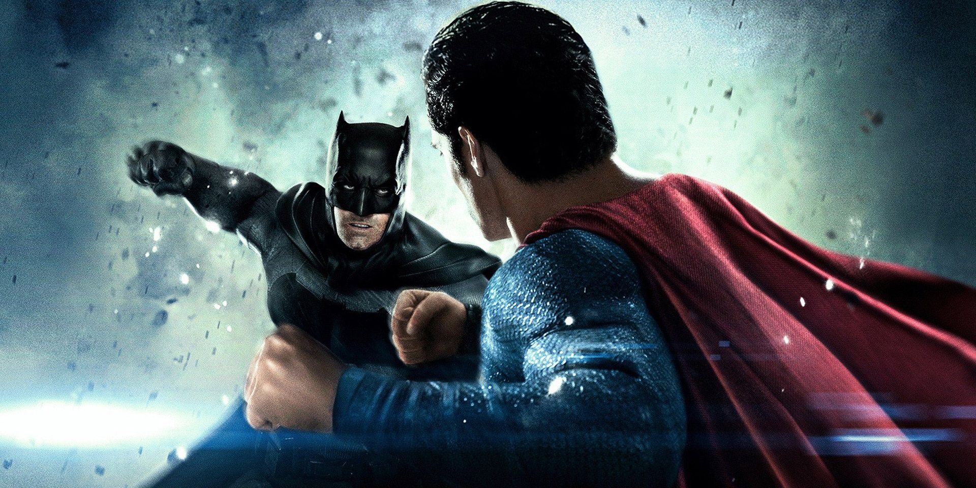 Ben Affleck's Batman and Henry Cavill's Superman fighting in Batman V. Superman: Dawn of Justice