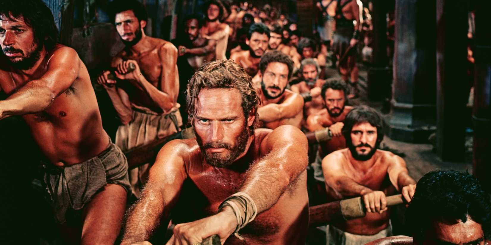 Ben Hur remando em Ben Hur 1959.