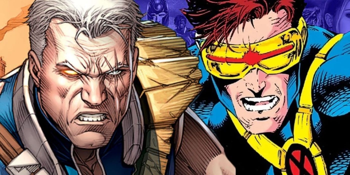 Close-ups of Cable (left) and Cyclops (right) from X-Men.