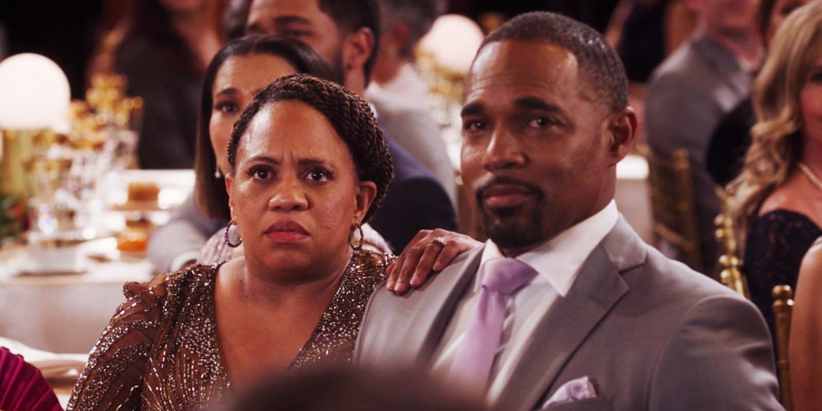 Chandra Wilson as Miranda Bailey and Jason George as Ben Warren in Grey's Anatomy season 19 finale