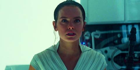 Daisy Ridley as Rey looking angry in Star Wars Episode IX The Rise of Skywalker