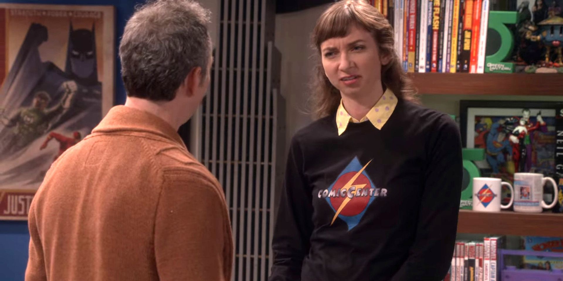 Denise talking to Stuart in The Big Bang Theory