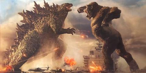 Godzilla fights King Kong in Godzilla vs. Kong.