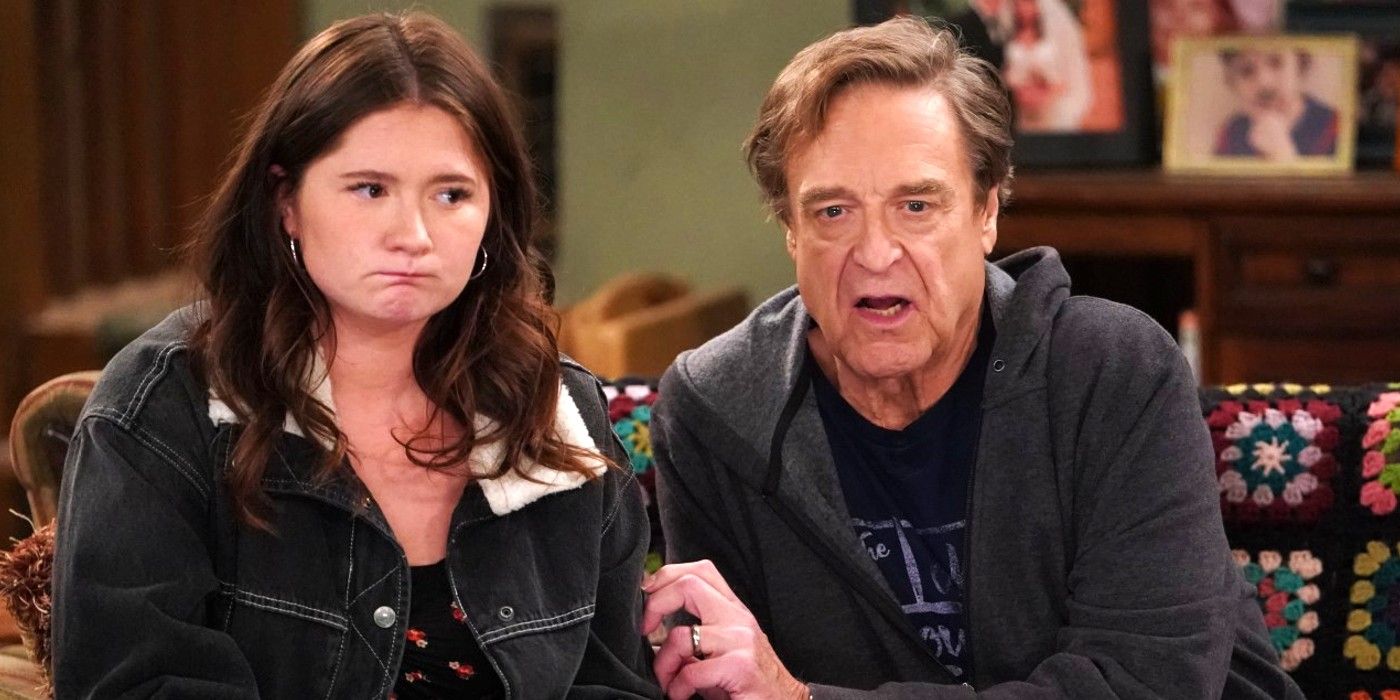 John Goodman as Dan and Emma Emma Kenney as Harris in The Conners