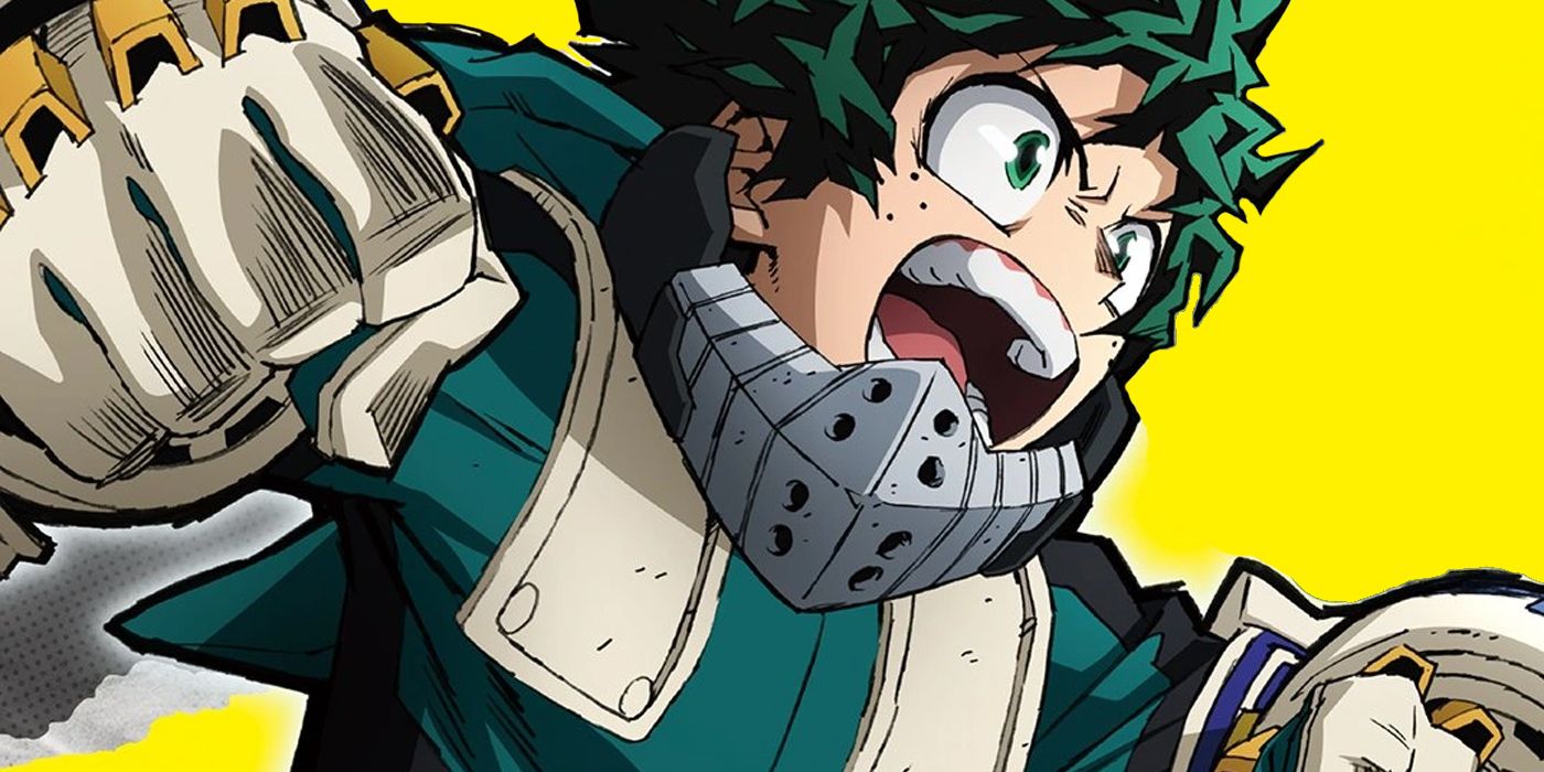  Deku readies a Smash attack against a yellow background.