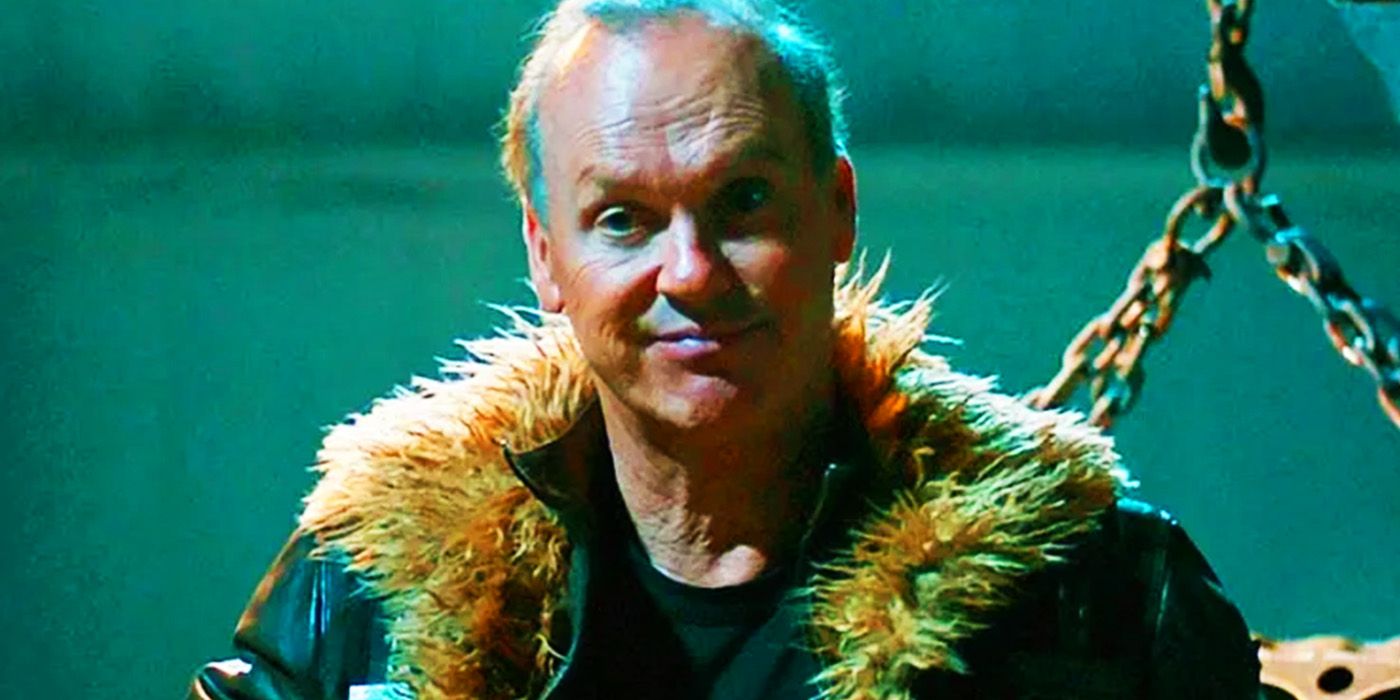 Michael Keaton as Adrian Toomes in fur-lined jacket in Spider-Man Homecoming