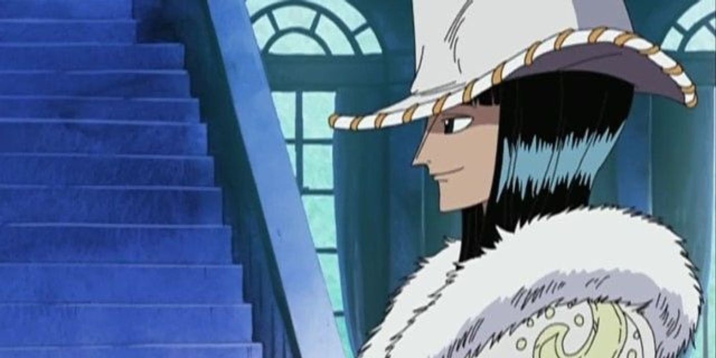 Nico Robin as Miss All Sunday glares at someone off-screen in One Piece.