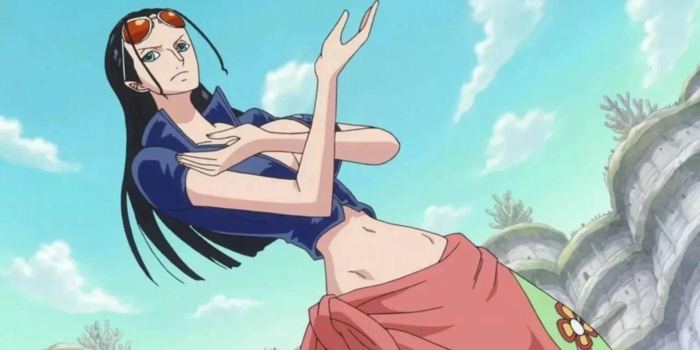 Nico Robin prepares for battle in One Piece.