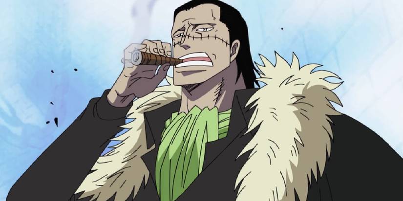 One Piece's Crocodile smoking a cigar.