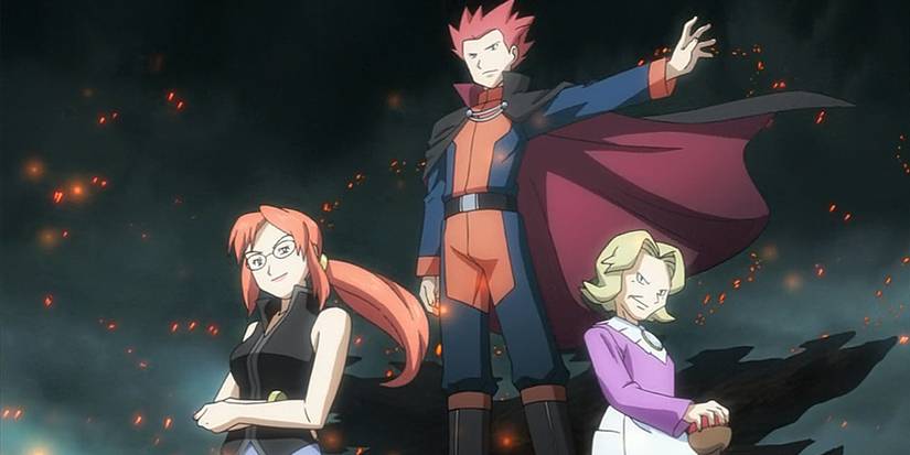 Pokemon: Three members of the Kanto Elite Four (clockwise from top: Lance, Agatha, Lorelei)