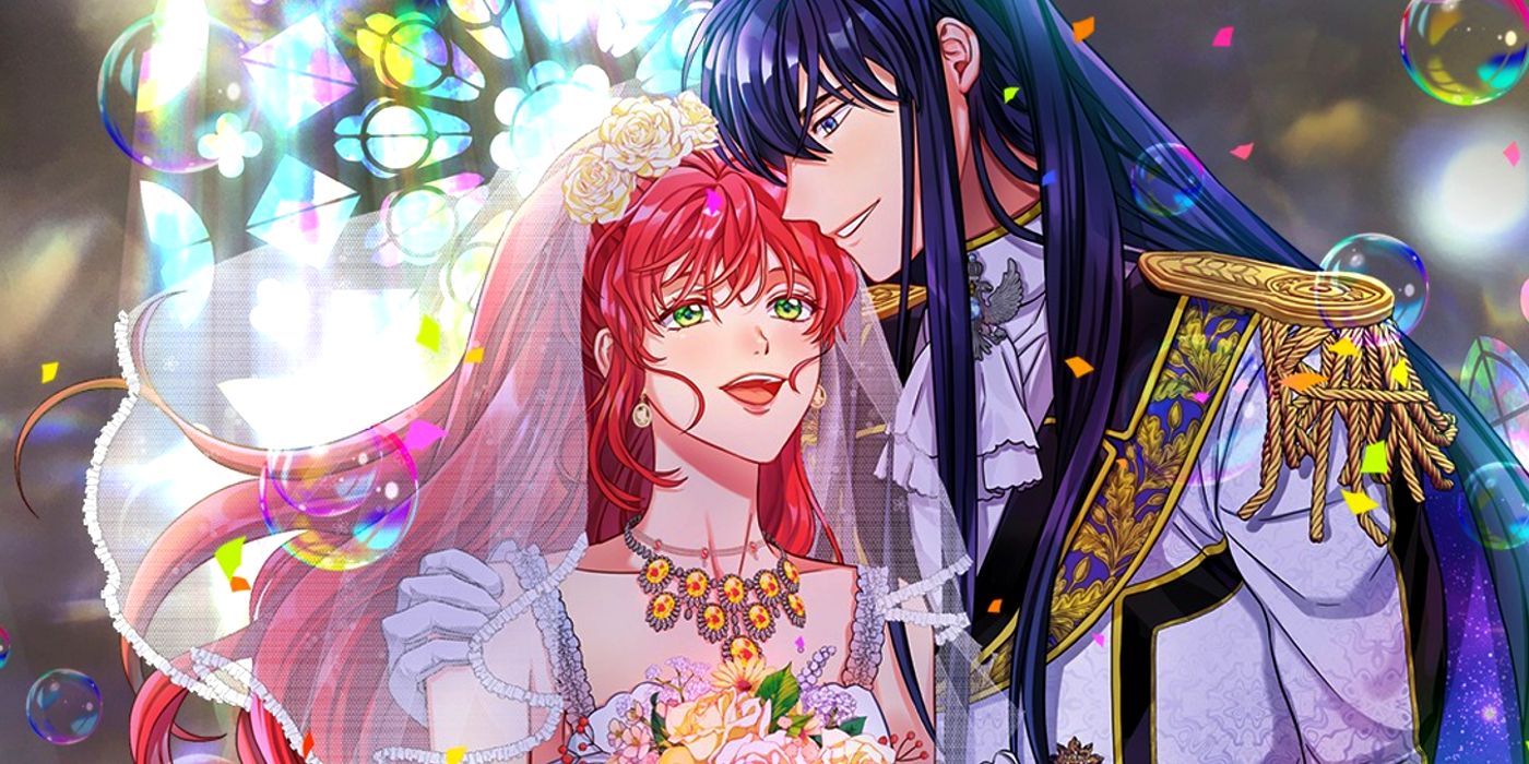 Priscilla e Kian in abiti nuziali sulla copertina del manhwa