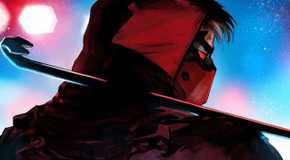 Jason Todd/Red Hood facing away from the viewer and holding a crowbar in a DC comic