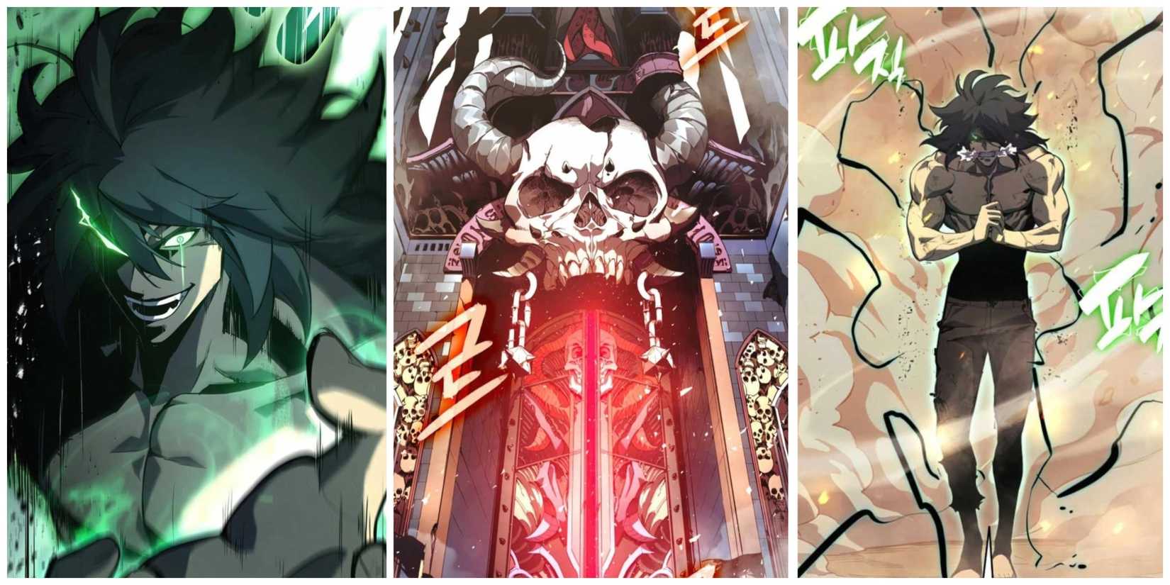 The Return of the Disaster-Class Hero, Geon Lee on either side of the Demon Tower. 