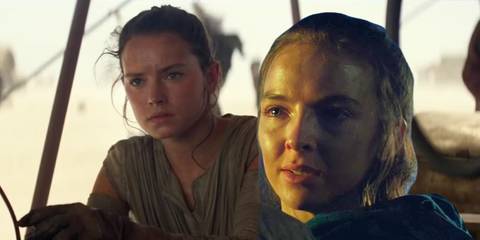 Rey (Daisy Ridley) in Star Wars: Episode VII - The Force Awakens and Miramir (Jodie Comer) in Star Wars: Episode IX - The Rise of Skywalker