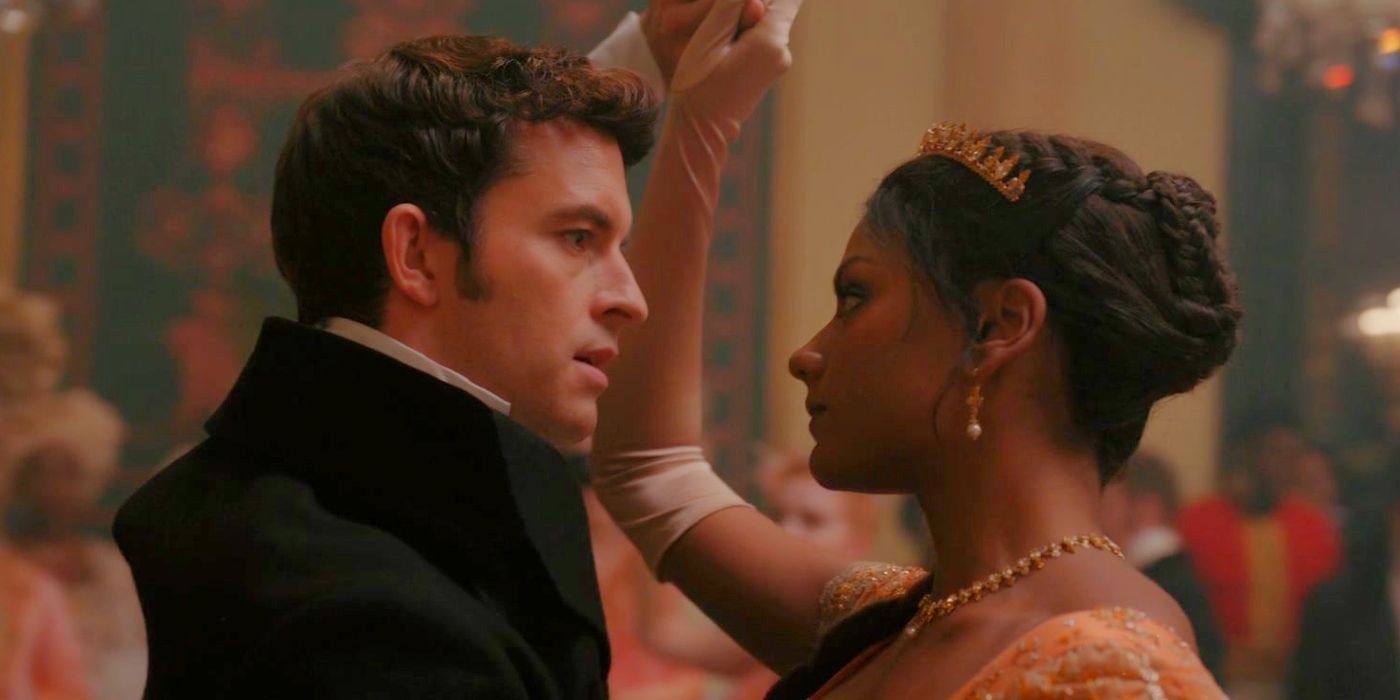 Simone Ashley as Kate Sharma and Jonathan Bailey as Anthony Bridgerton Dancing in Bridgerton Season 2