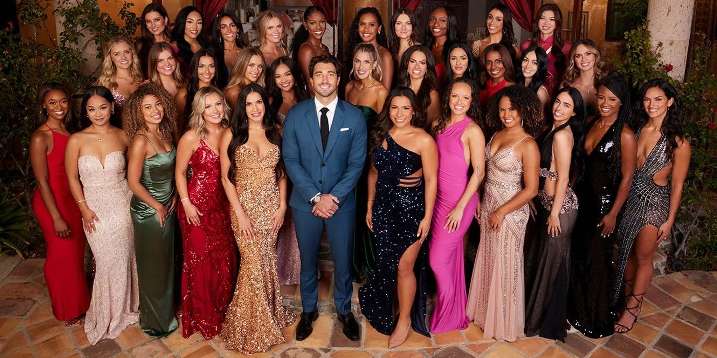 The Bachelor Season 28 Lead Joey Graziadei With The Cast Of 32 Women Promotional Photo