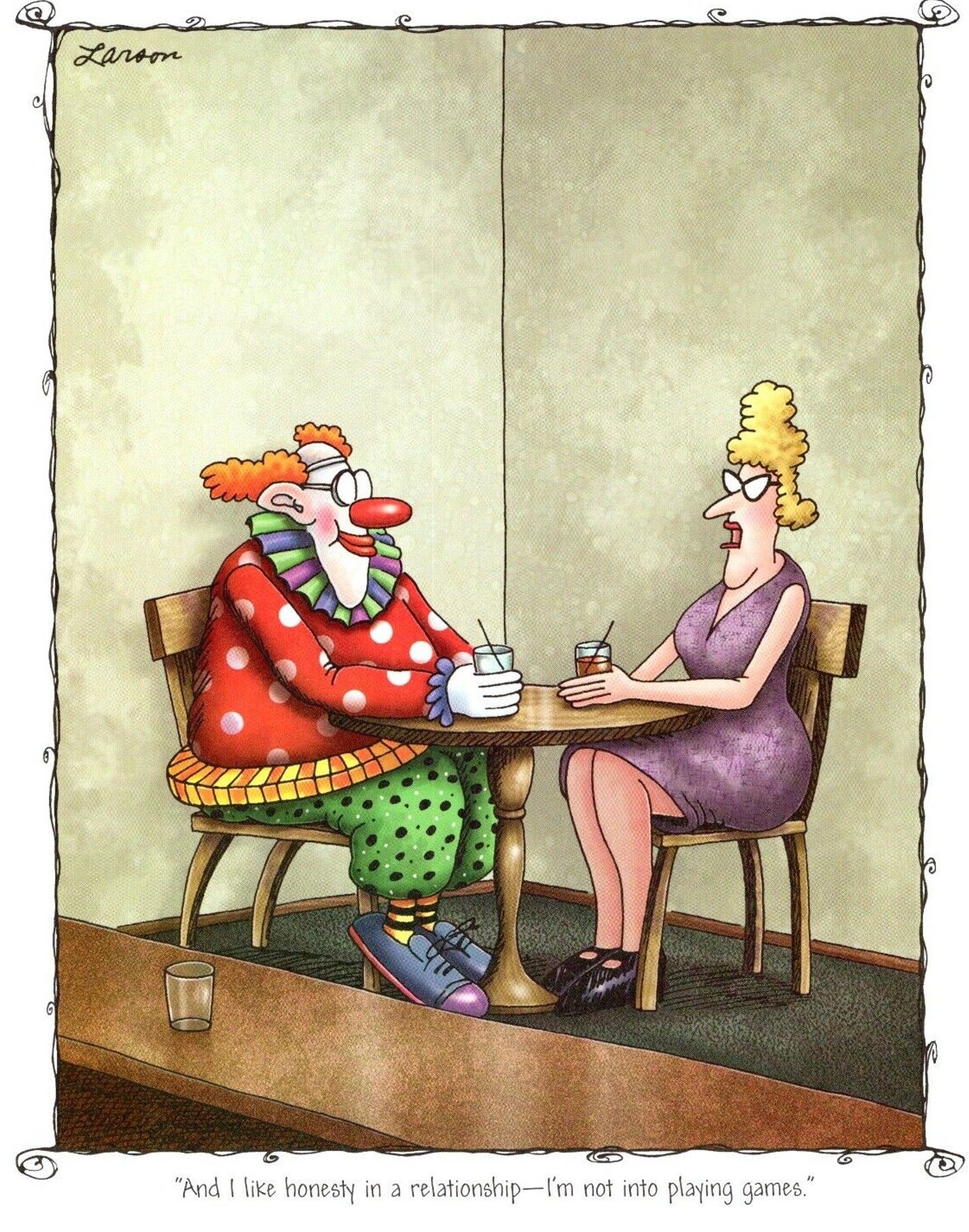 the far side comic clown dating