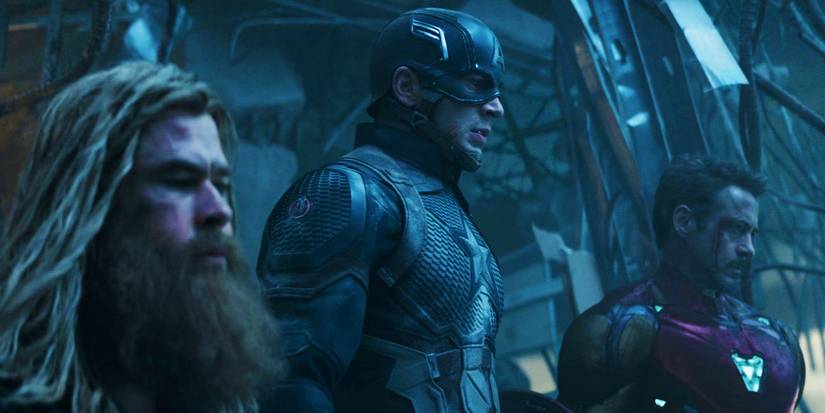 Thor, Captain America and Iron Man in Avengers Endgame