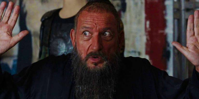Trevor Slattery com traje do Mandarin em Homem de Ferro 3