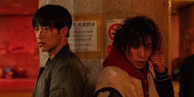 Woo Do-hwan als Kim Geon-woo und Lee Sang-yi als Hong Woo-jin in Bloodhounds.