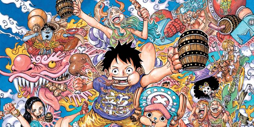 Yamato celebrates with the Straw Hats in One Piece