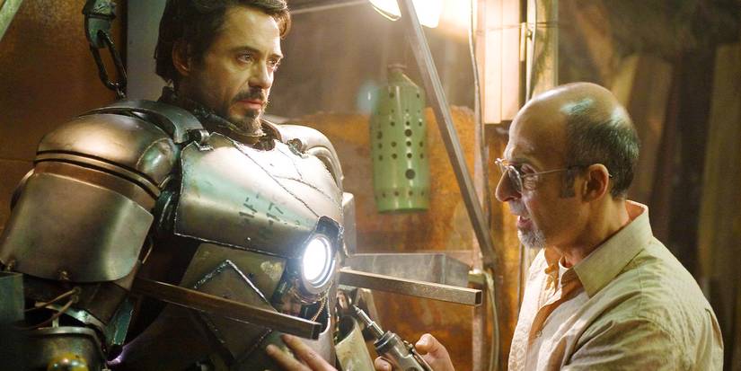 Yinsen and Tony Stark creating the first suit in Iron Man