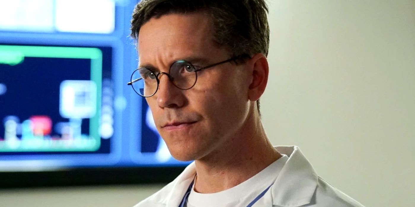 Brian Dietzen as Dr. Jimmy Palmer giving a stern reaction in NCIS