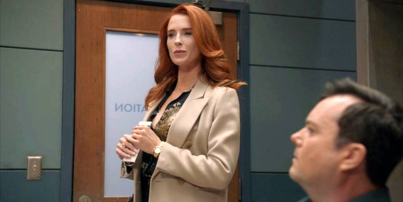 Bridget Regan as Monica and Kristian Bruun as Boyd Taylor in The Rookie season 6, episode 1.