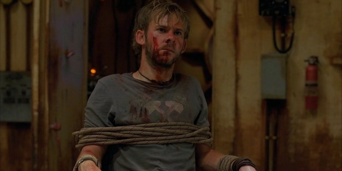 Charlie tied up and bleeding in Lost season 3 finale