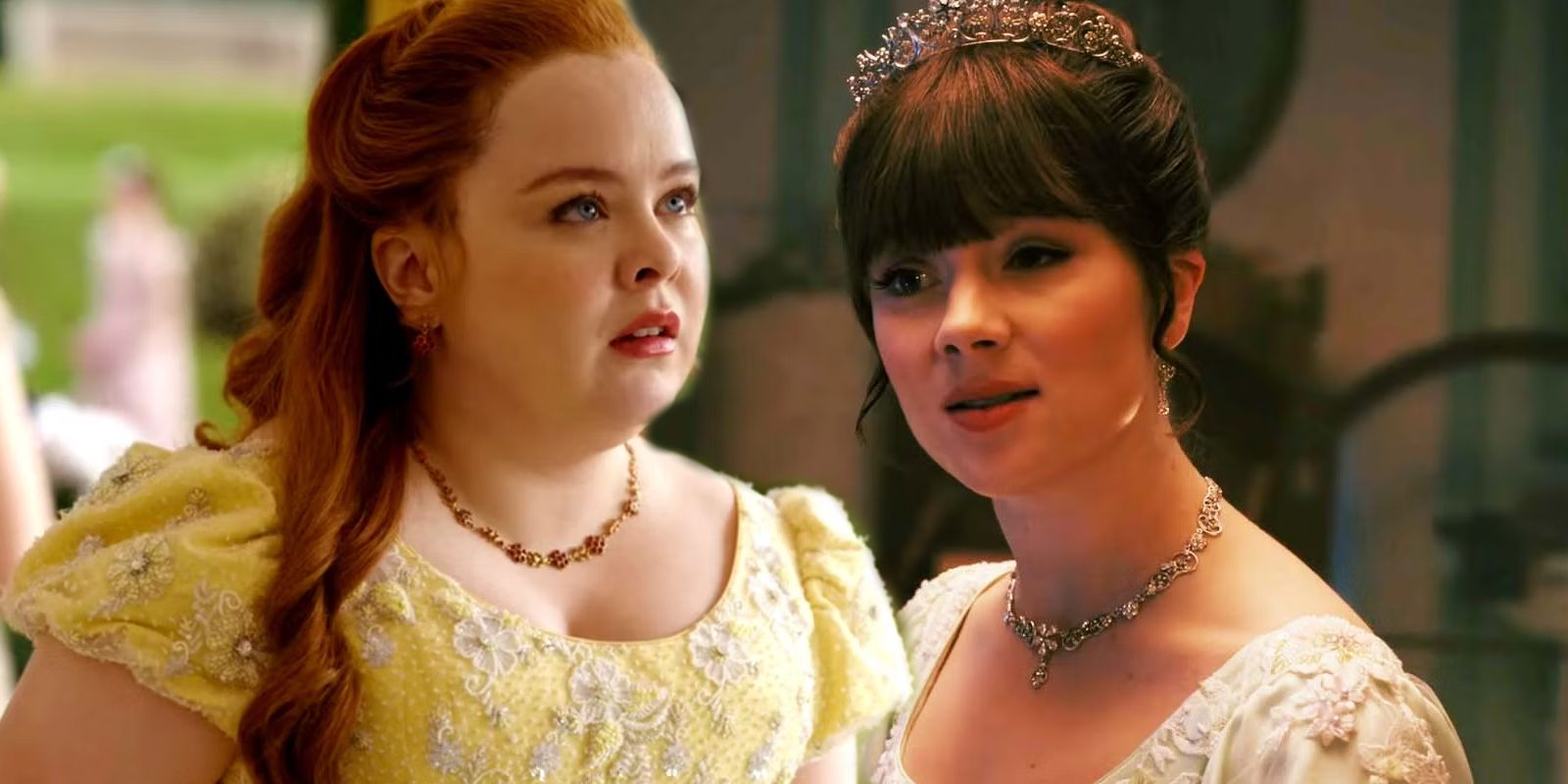 Penelope and Eloise Bridgerton Looking Upset in Bridgerton Season 2