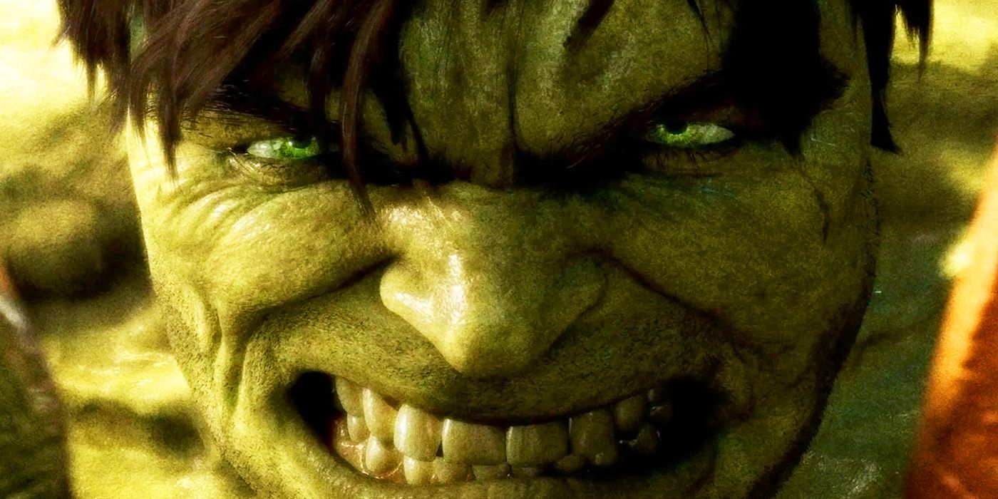 Close up on the Hulk in 2008's The Incredible Hulk