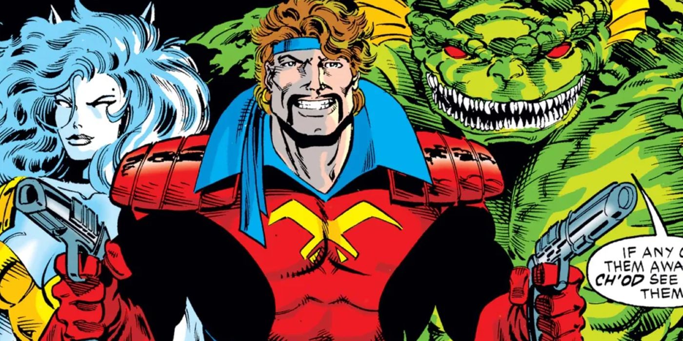 Corsair standing with the Starjammers in Marvel Comics